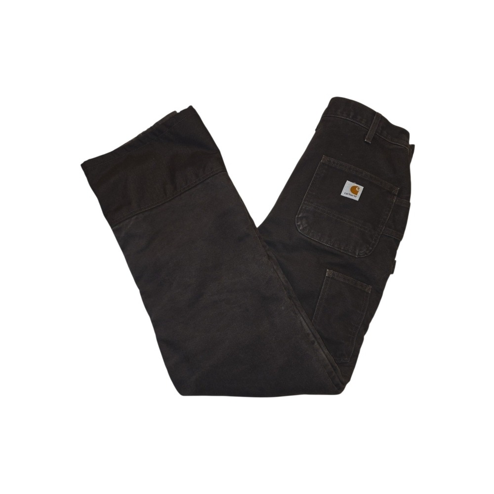 Carhartt Double Knee Insulated Duck Work Pants Brown Womens 4x32 Distressed USA